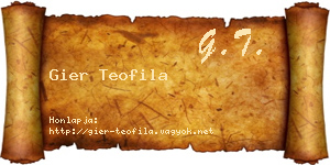 Gier Teofila névjegykártya